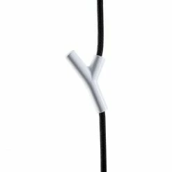 Depot 4 Design Wardrope Seil-Garderobe Mit Haken - Seillänge: 3 Meter - Schwarzes Seil - Weiße Haken