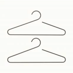 Blomus CURL Garderobenbügel Im 2er-Set - Höhe 17,5 Cm - Breite 45,5 Cm - Ø 0,5 Cm - Steel Gray