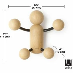 Umbra Woody Wandhaken - 16x9,5x14 Cm - Black/natural -qeeboo shop unnamed file 118