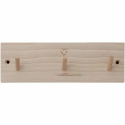 Eulenschnitt Herz Hakenleiste - Ca. 23x7,5x1,5 Cm - Natur