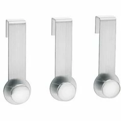 Blomus Muro 3er Set Türgarderobenhaken - 11x6,2 Cm / Türpfalz: 2,5 Cm - Silber