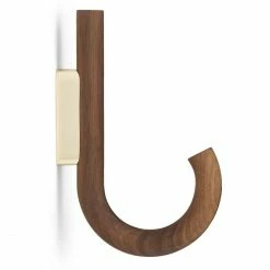 Gejst Design Gejst Hook Garderobenhaken - 2x12,8x19 Cm - Walnut/brass