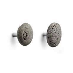 Normann Copenhagen Stone Garderoben-Haken 2er-Set - 2 Stück à Tiefe 12,5 Cm - Ø 7 Cm - Grey