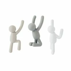 Umbra Buddy Wandhaken 3er-Set - 3 Haken à 19 X 18 X 8 Cm - Assorted - Grau/weiß