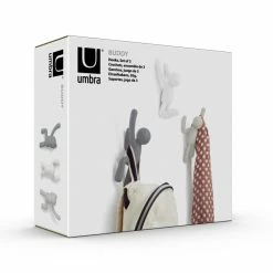 Umbra Buddy Wandhaken 3er-Set - 3 Haken à 19 X 18 X 8 Cm - Assorted - Grau/weiß -qeeboo shop unnamed file 39