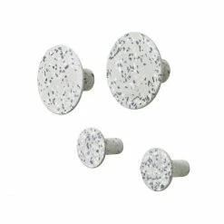 Blomus PONTO Wandhaken 4er-Set - Ø 8,5 Cm - Ø 5 Cm - Terazzo Grey