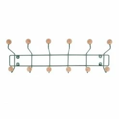 Present Time Saturnus Garderobenleiste XL - 53,5x15 Cm - Tiefe 14 Cm - Grün Mit Kork-Haken