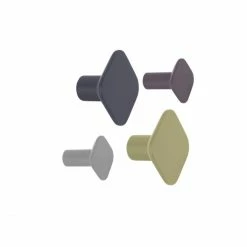 Present Time PT LIVING Arctic Air Square Wandhaken Im 4er-Set - 7x7 / 4,2x4,2 Cm - Multi