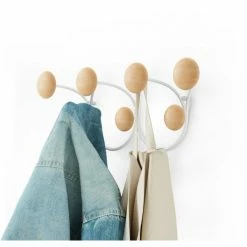 Umbra Dotsy 7 Wandhaken-Garderobe - 43x10x17 Cm - White/natural 7 Umbra Dotsy 7 Wandhaken-Garderobe - 43x10x17 Cm - White/natural -qeeboo shop unnamed file 633