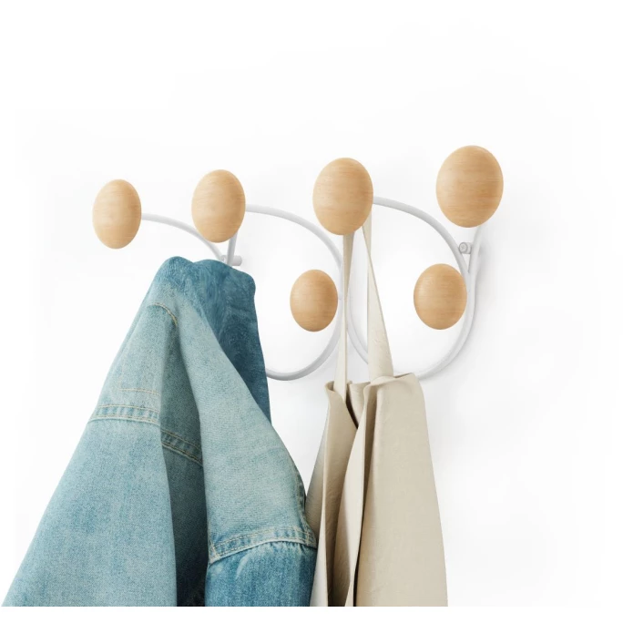 Umbra Dotsy 7 Wandhaken-Garderobe - 43x10x17 Cm - White/natural 3 Umbra Dotsy 7 Wandhaken-Garderobe - 43x10x17 Cm - White/natural – Bild 3