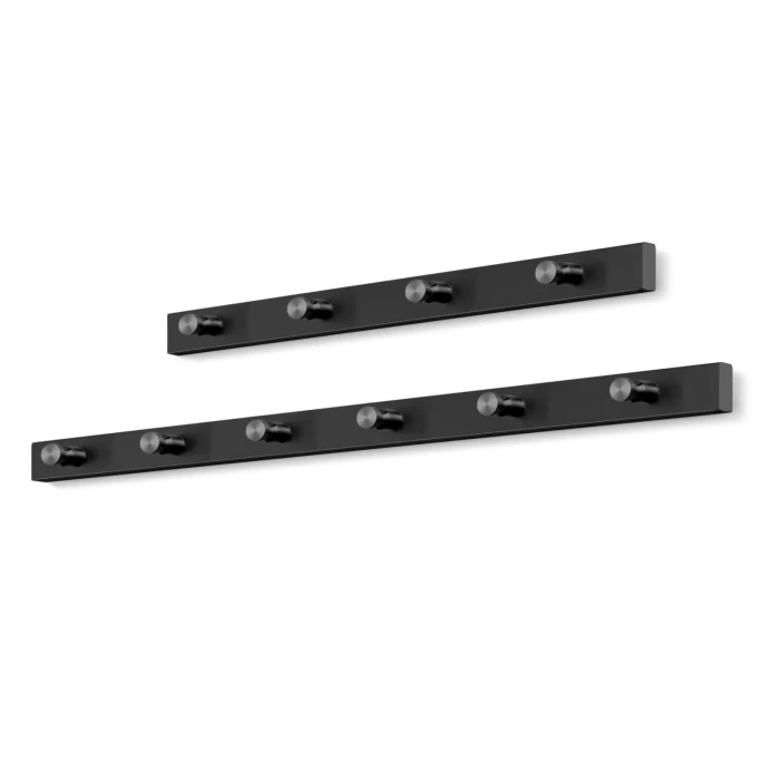 ZACK ACCOLO Garderobenleiste Mit Haken - Länge 40 Cm - Mit 4 Haken - Schwarz 2 ZACK ACCOLO Garderobenleiste Mit Haken - Länge 40 Cm - Mit 4 Haken - Schwarz – Bild 2