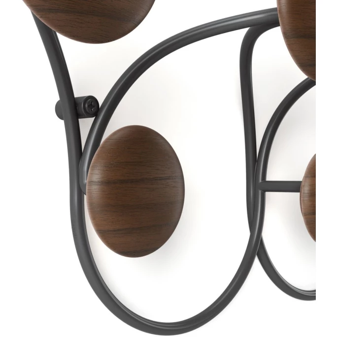 Umbra Dotsy 7 Wandhaken-Garderobe - 43x10x17 Cm - Black/walnut 5 Umbra Dotsy 7 Wandhaken-Garderobe - 43x10x17 Cm - Black/walnut – Bild 5