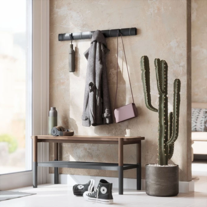 Umbra Flip 8 Wandhaken-Garderobe - 81x6x3 Cm - Black 4 Umbra Flip 8 Wandhaken-Garderobe - 81x6x3 Cm - Black – Bild 4