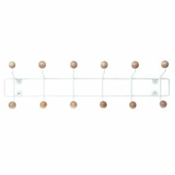 Present Time Saturnus Garderobenleiste XL - 53,5x15 Cm - Tiefe 14 Cm - Hölzerne Kugelhaken