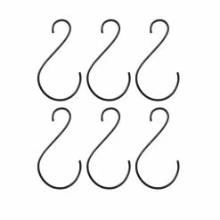 VTwonen Haken - 6er Set - 6 Stück à 20 X 10 Cm - Black