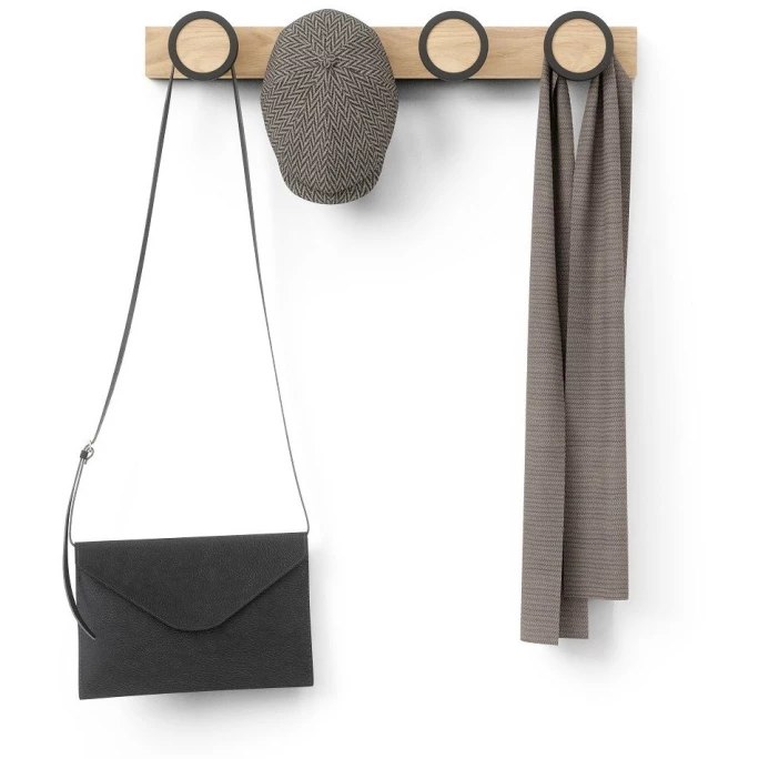 Umbra Hub Garderobenleiste - 50x5x7 Cm - Black/natural 2 Umbra Hub Garderobenleiste - 50x5x7 Cm - Black/natural – Bild 2