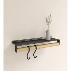 Lind DNA Hippo SLIM RAILS Regal/Kleiderstange - 14x45 Cm - Black-anthracite -qeeboo shop unnamed file 754
