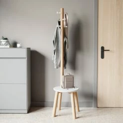 Umbra PILLAR Garderobenständer Mit Hocker - 165x50x50 Cm - White-natural 10 Umbra PILLAR Garderobenständer Mit Hocker - 165x50x50 Cm - White-natural -qeeboo shop unnamed file 866