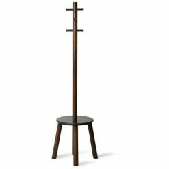 Umbra Pillar Garderobenständer Mit Hocker - ø 50 Cm - Höhe 165 Cm - Black/walnut -qeeboo shop unnamed file 878