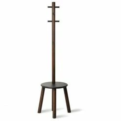 Umbra Pillar Garderobenständer Mit Hocker - ø 50 Cm - Höhe 165 Cm - Black/walnut -qeeboo shop unnamed file 879