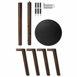 Umbra Pillar Garderobenständer Mit Hocker - ø 50 Cm - Höhe 165 Cm - Black/walnut -qeeboo shop unnamed file 884