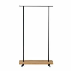 Weld & Co Eiche 01 Kleiderstange - S - B 90 Cm - T 40 Cm - H 170 Cm - Eiche Natur, Metall Schwarz
