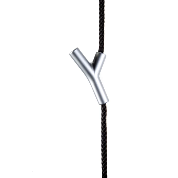 Depot 4 Design Wardrope Seil-Garderobe Mit Haken - Seillänge: 3 Meter - Schwarzes Seil - Matte Edelstahl-Haken 1 Depot 4 Design Wardrope Seil-Garderobe Mit Haken - Seillänge: 3 Meter - Schwarzes Seil - Matte Edelstahl-Haken