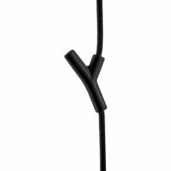 Depot 4 Design Wardrope Seil-Garderobe Mit Haken - Seillänge: 3 Meter - Schwarzes Seil - Matt Schwarze Haken