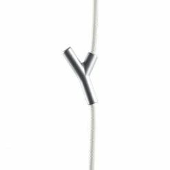 Depot 4 Design Wardrope Seil-Garderobe Mit Haken - Seillänge: 3 Meter - Weißes Seil - Matte Edelstahl-Haken